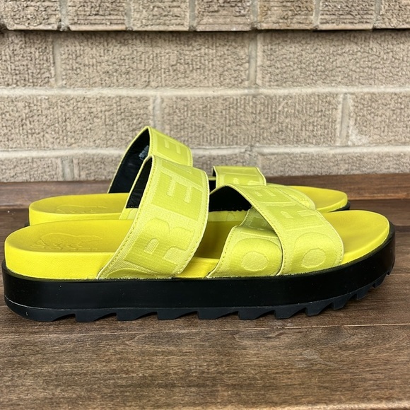 Sorel Roaming Sport Slide Neon Yellow Straps Size 9 - Picture 11 of 12